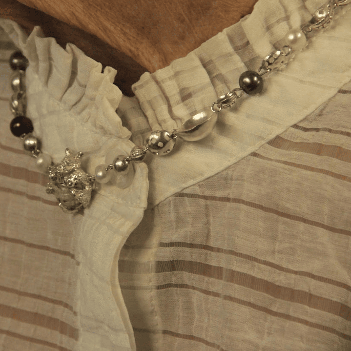 Gargantilla Armadillo Plata y Perlas 1