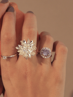 Anillo Solitario Engaste Galeria PLata