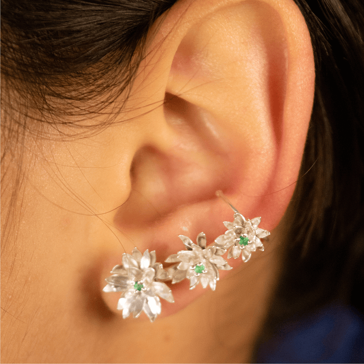 Aretes Trío de Frailejones Esmeraldas 1