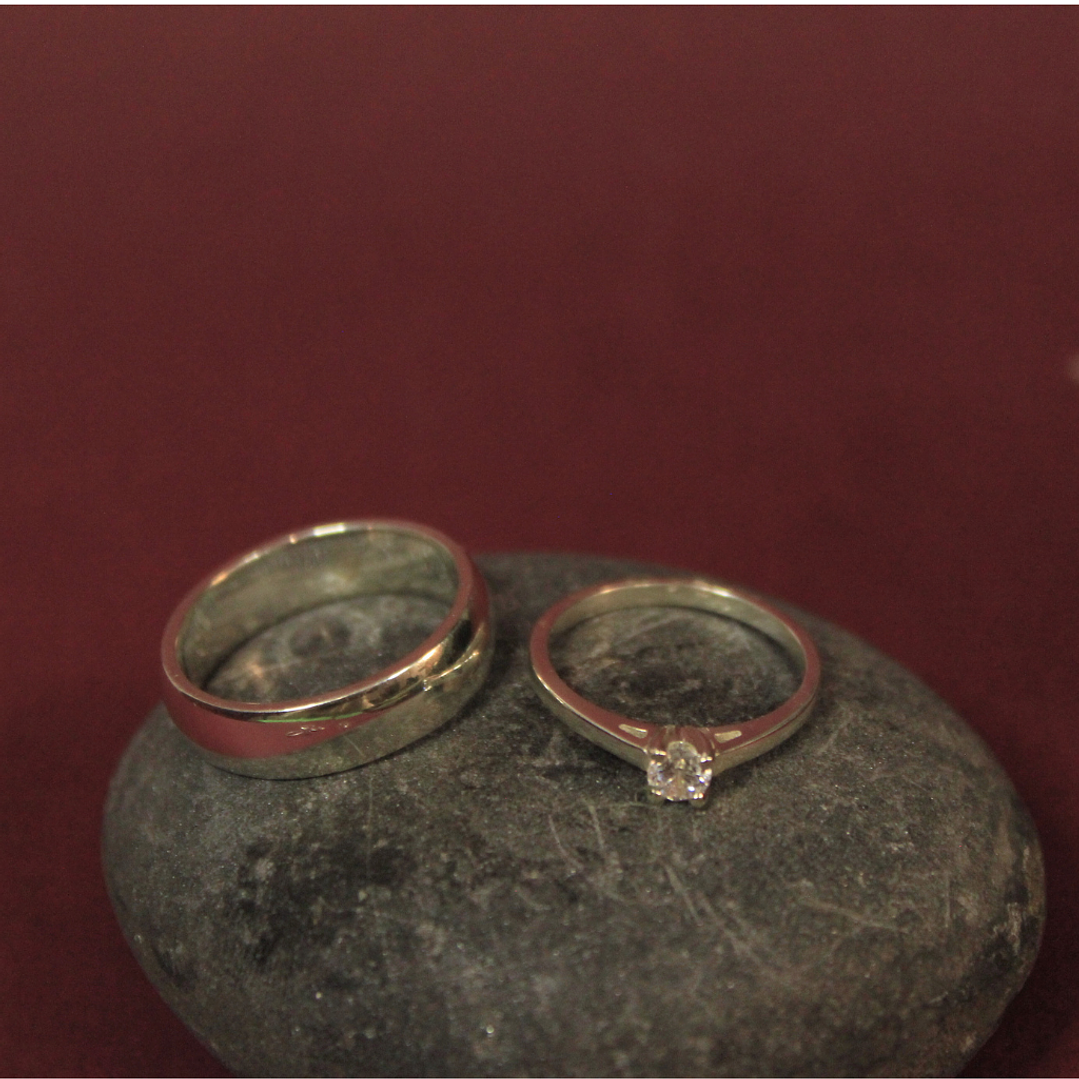 Anillo solitario compromiso  plata circón 2