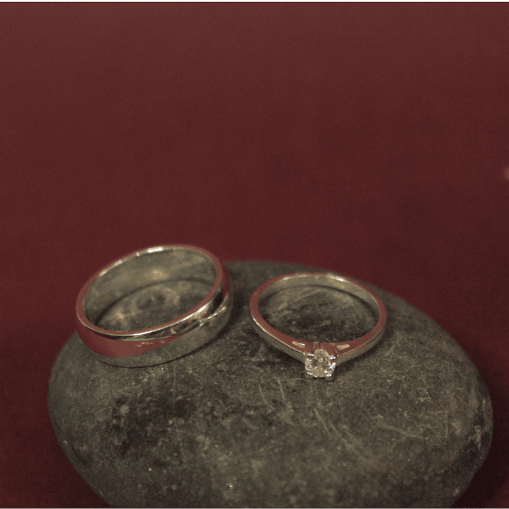 Anillo solitario compromiso  plata circón 2