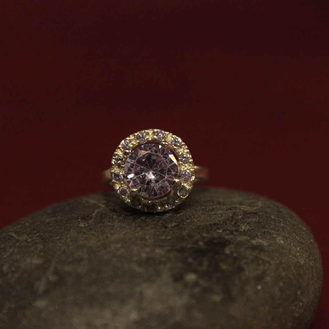 Anillo Solitario Engaste Galeria PLata 4