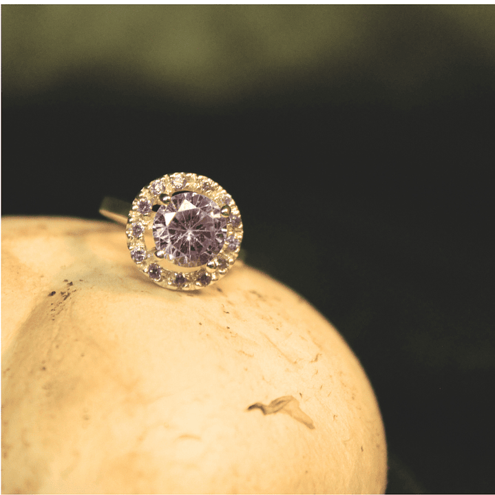 Anillo Solitario Engaste Galeria PLata 1