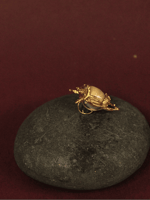 Collar escarabajo grande plata bañado en oro