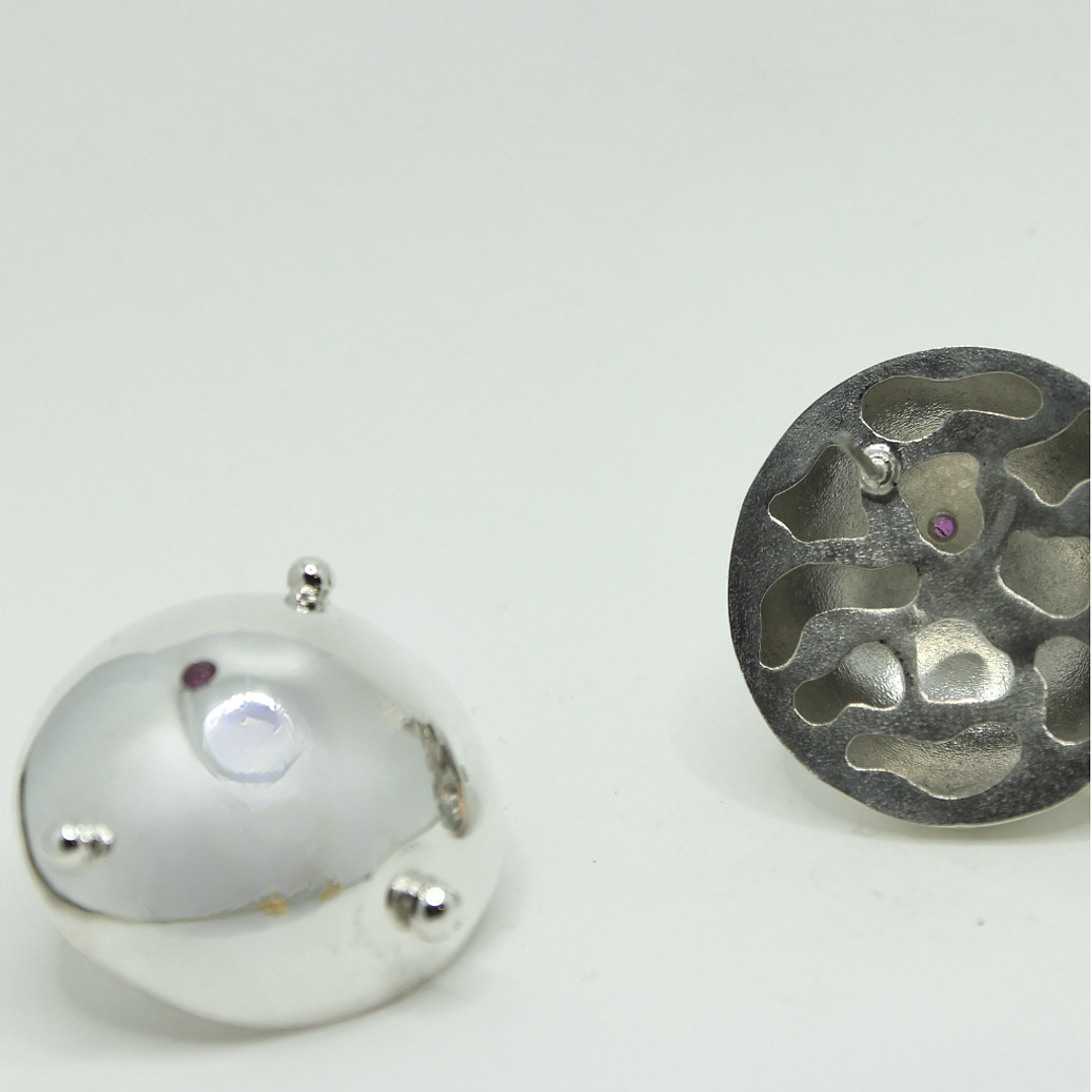 Aretes Domos Grandes Medusa Plata 3