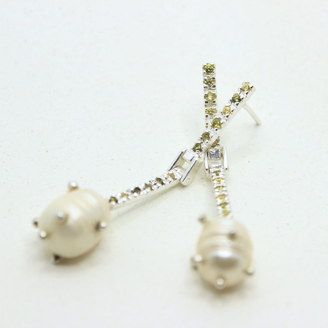 Aretes Perla Cocon en Plata 5