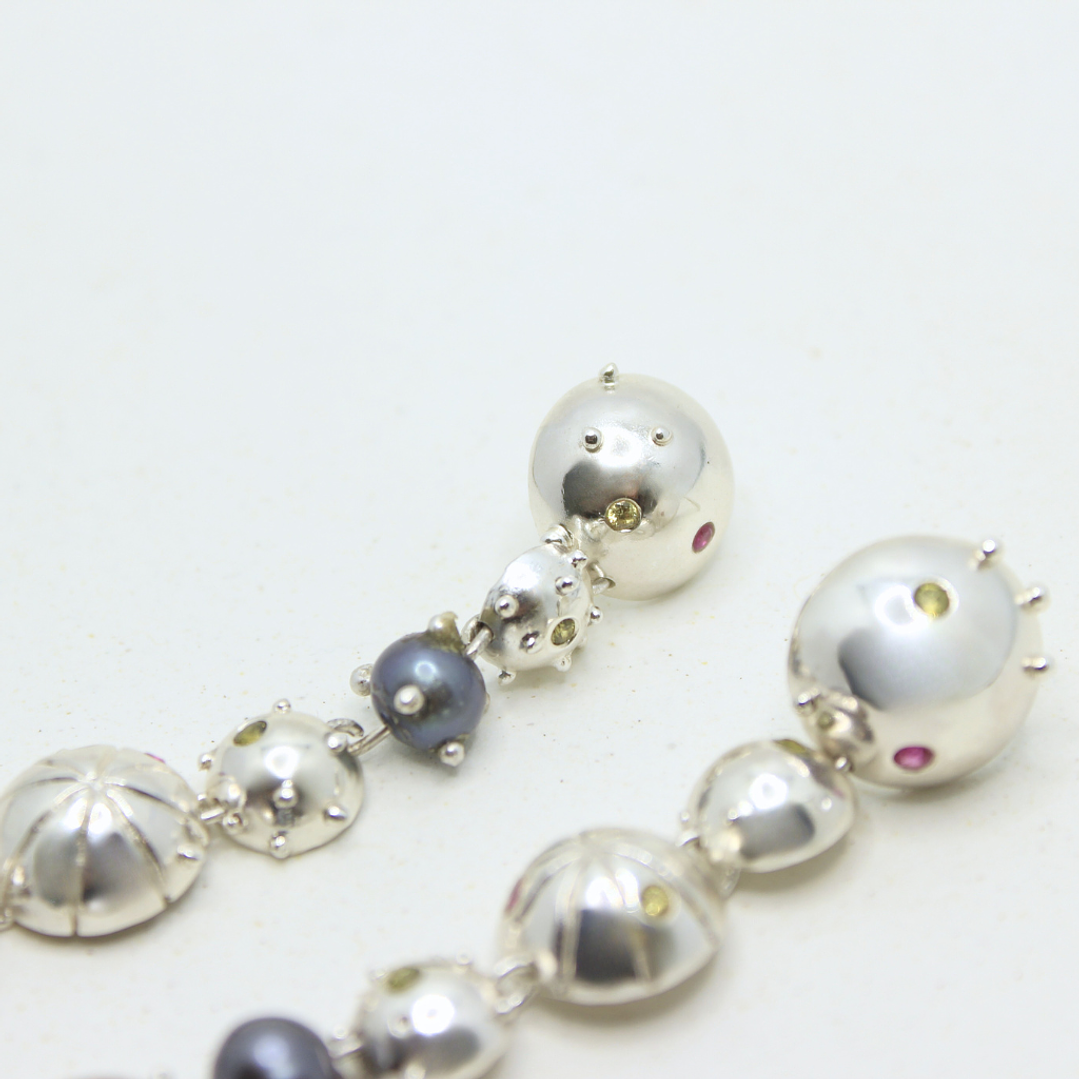 Aretes Domos Dinámicos Plata  1