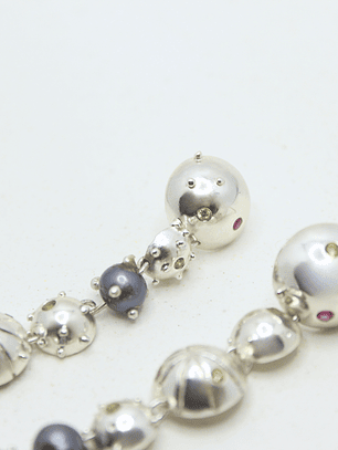 Aretes Domos Dinámicos Plata 