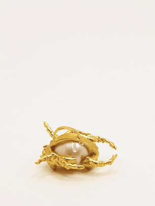 Collar escarabajo grande bronce bañado en oro