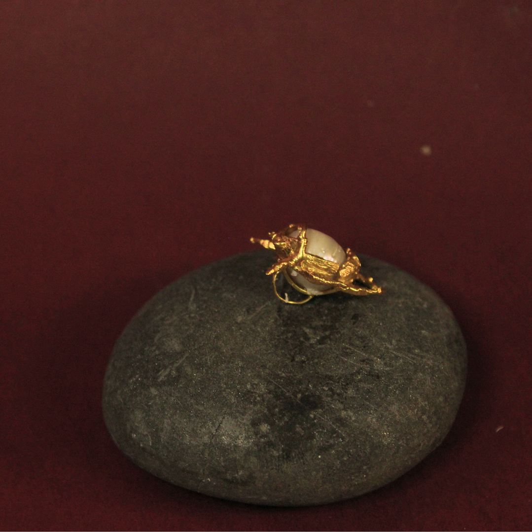 Collar escarabajo grande bronce bañado en oro 3