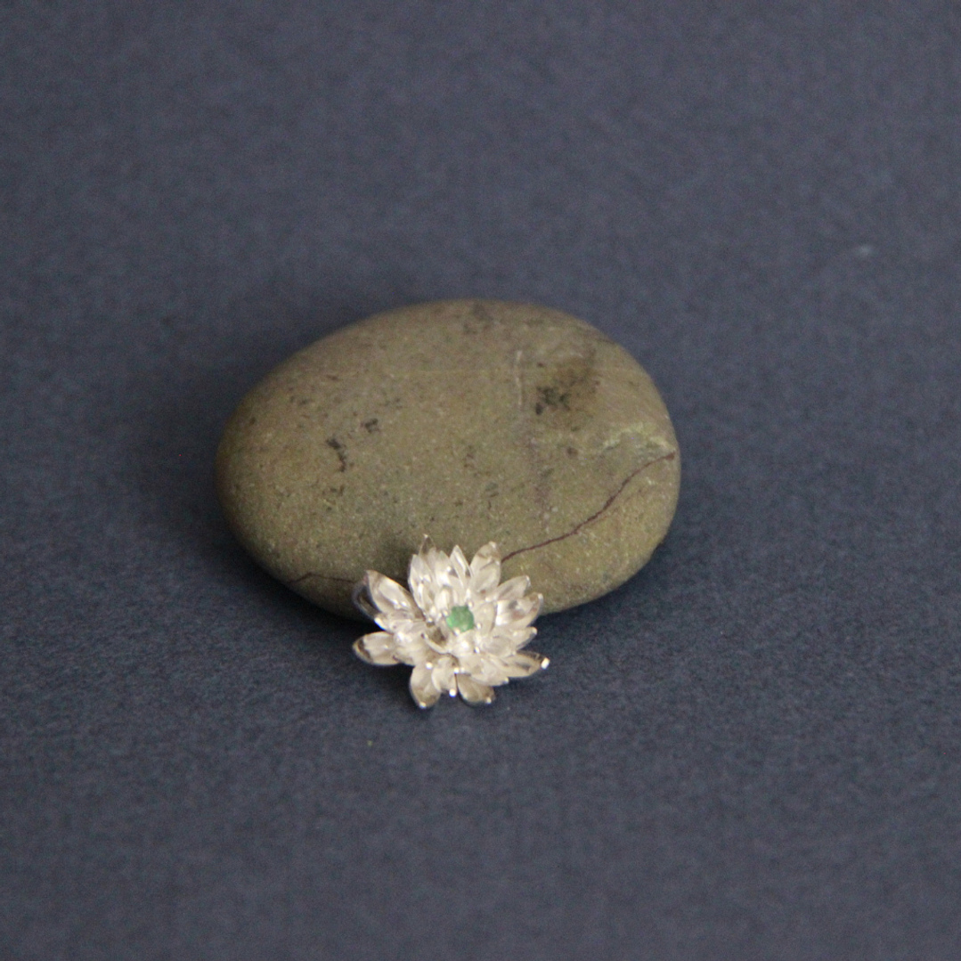 Collar frailejón mini plata esmeralda 3