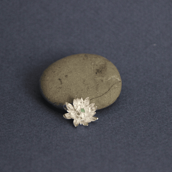 Collar frailejón mini plata esmeralda 3