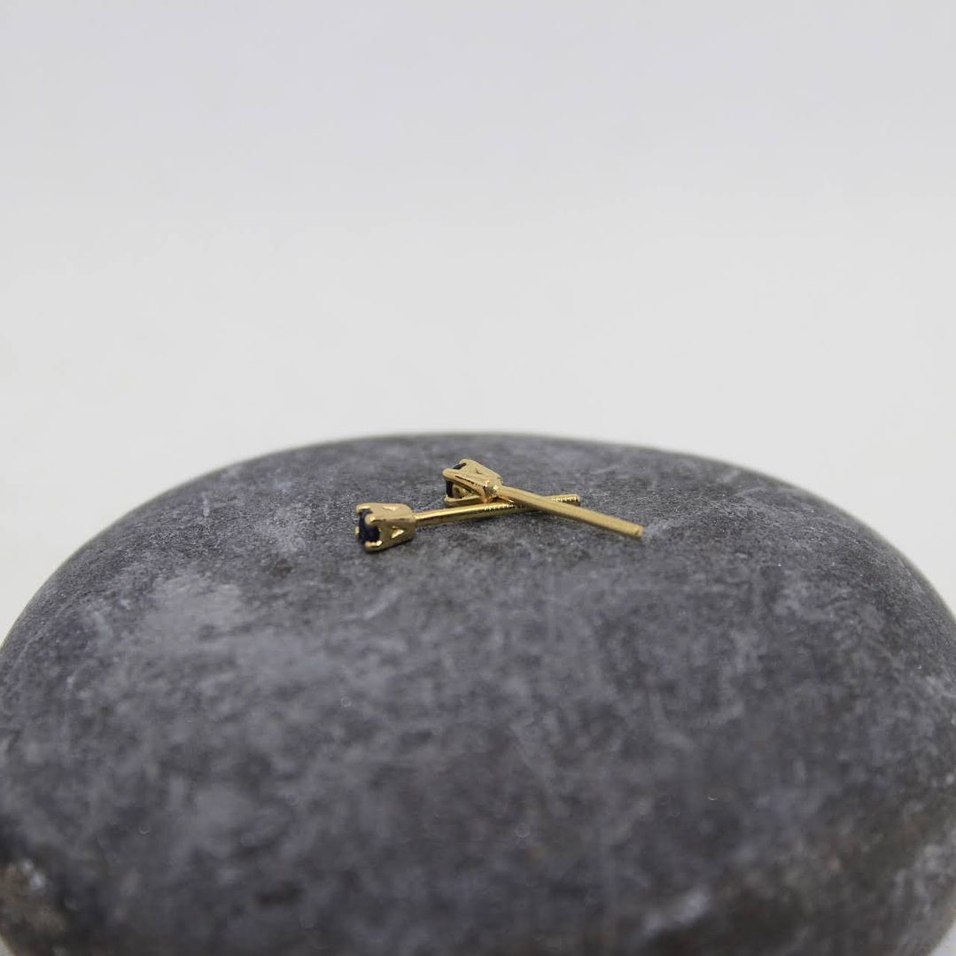 Aretes zafiro oro amarillo  1