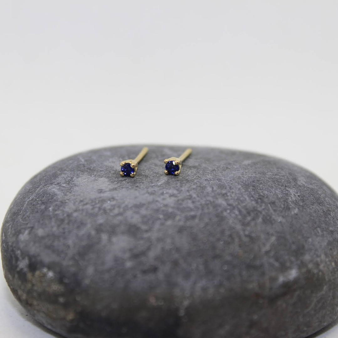 Aretes zafiro oro amarillo  2