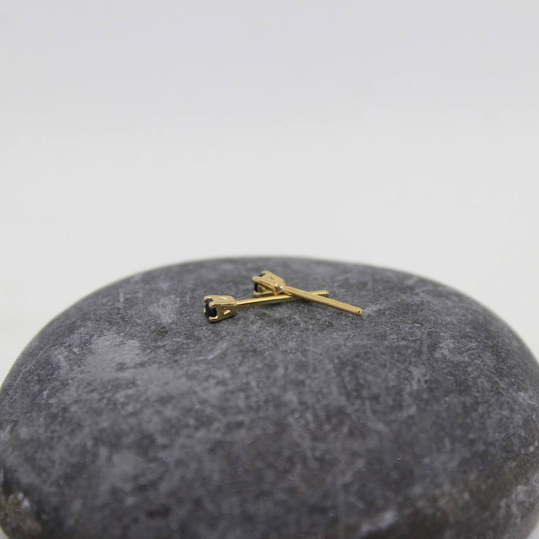 Aretes zafiro oro amarillo  3