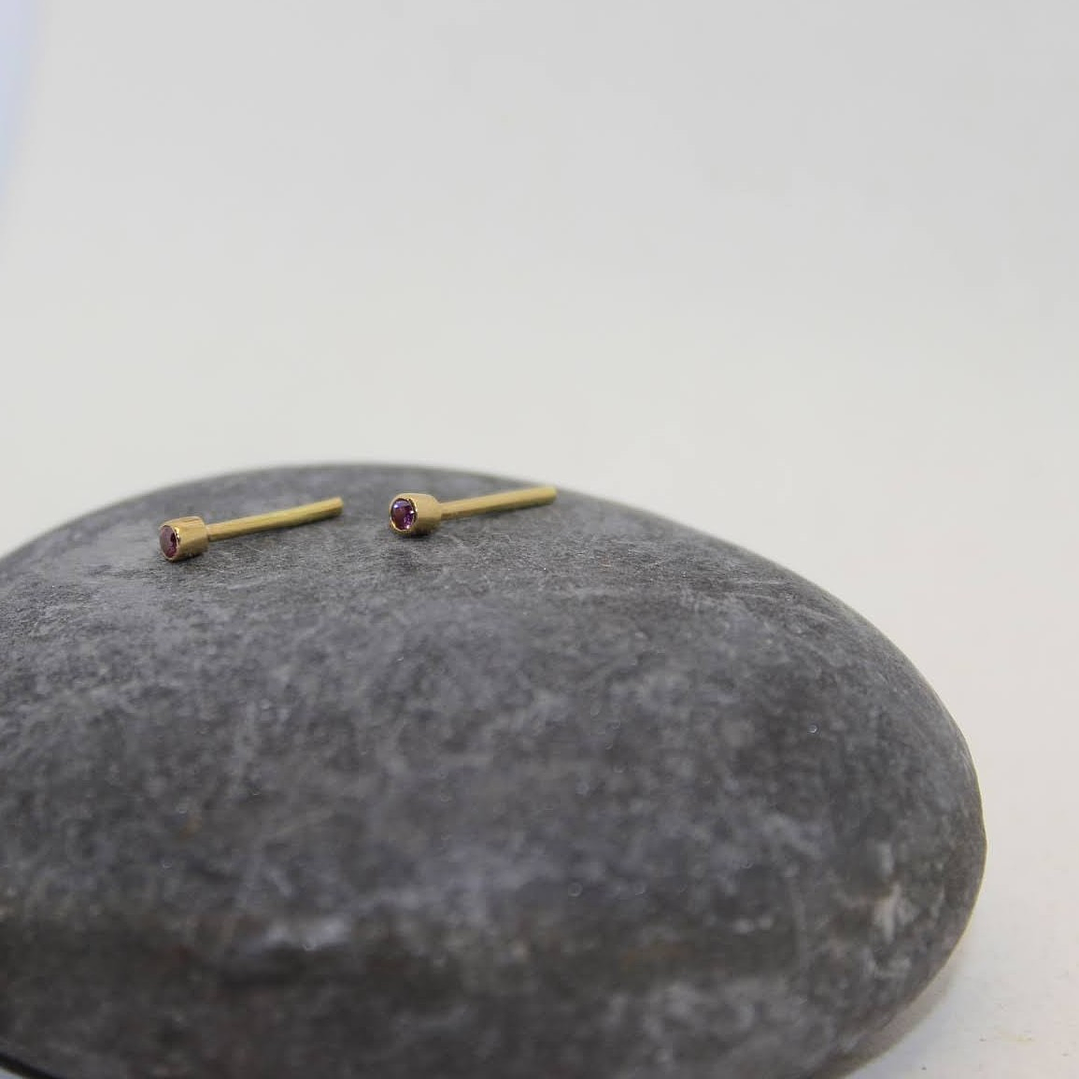 Aretes diamante rosa oro amarillo 1