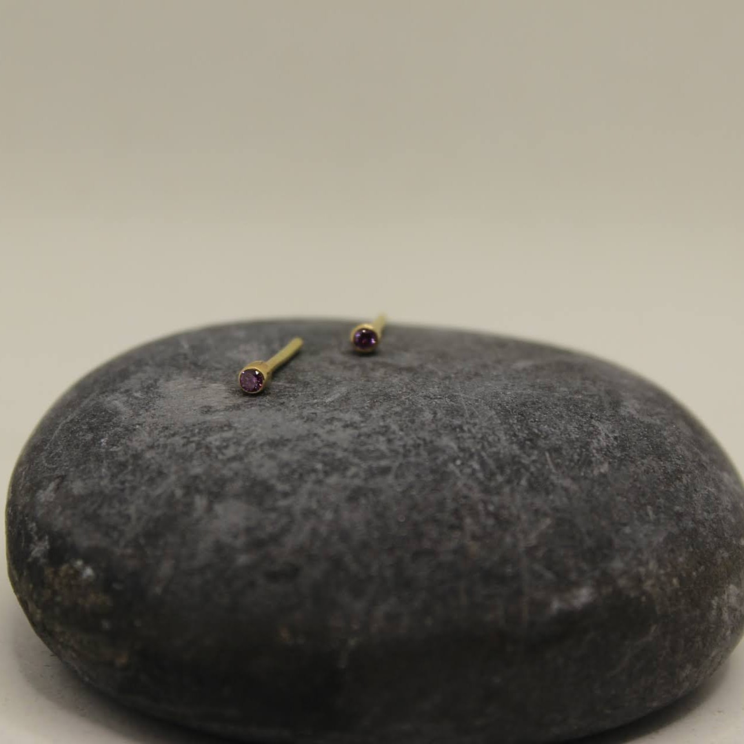 Aretes diamante rosa oro amarillo 2