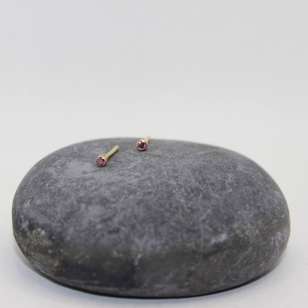 Aretes diamante rosa oro amarillo 3