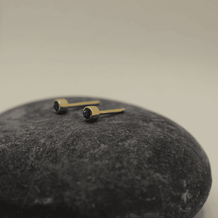 Aretes zafiros de 3mm oro amarillo 2