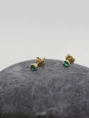 Aretes esmeralda oro de 18k
