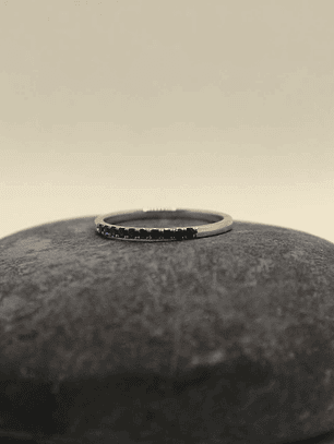 Anillo plata paladio con zafiros naturales