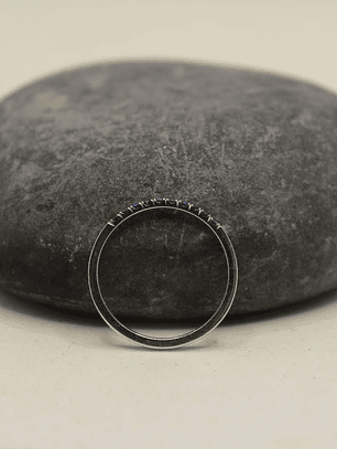 Anillo plata paladio con zafiros naturales