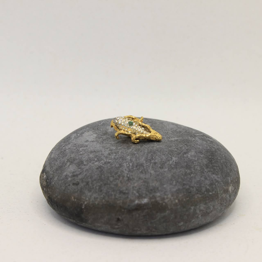 Collar maís mini esmeralda plata  1