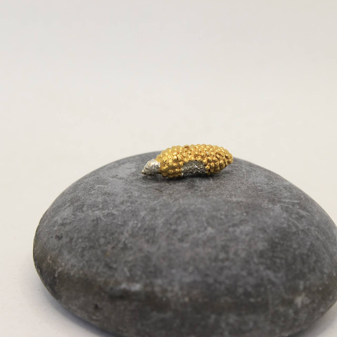 Collar Maíz mordido plata enchape en oro  1