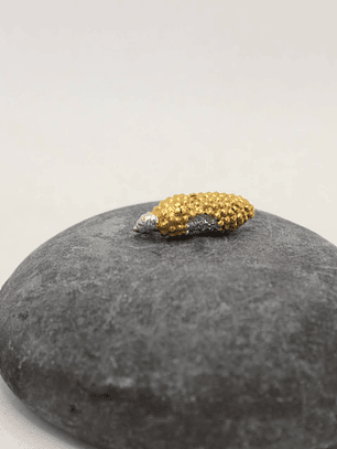 Collar Maíz mordido plata enchape en oro 