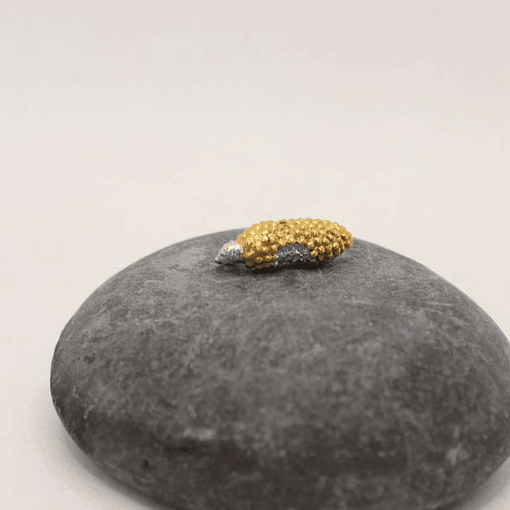 Collar Maíz mordido plata enchape en oro  1