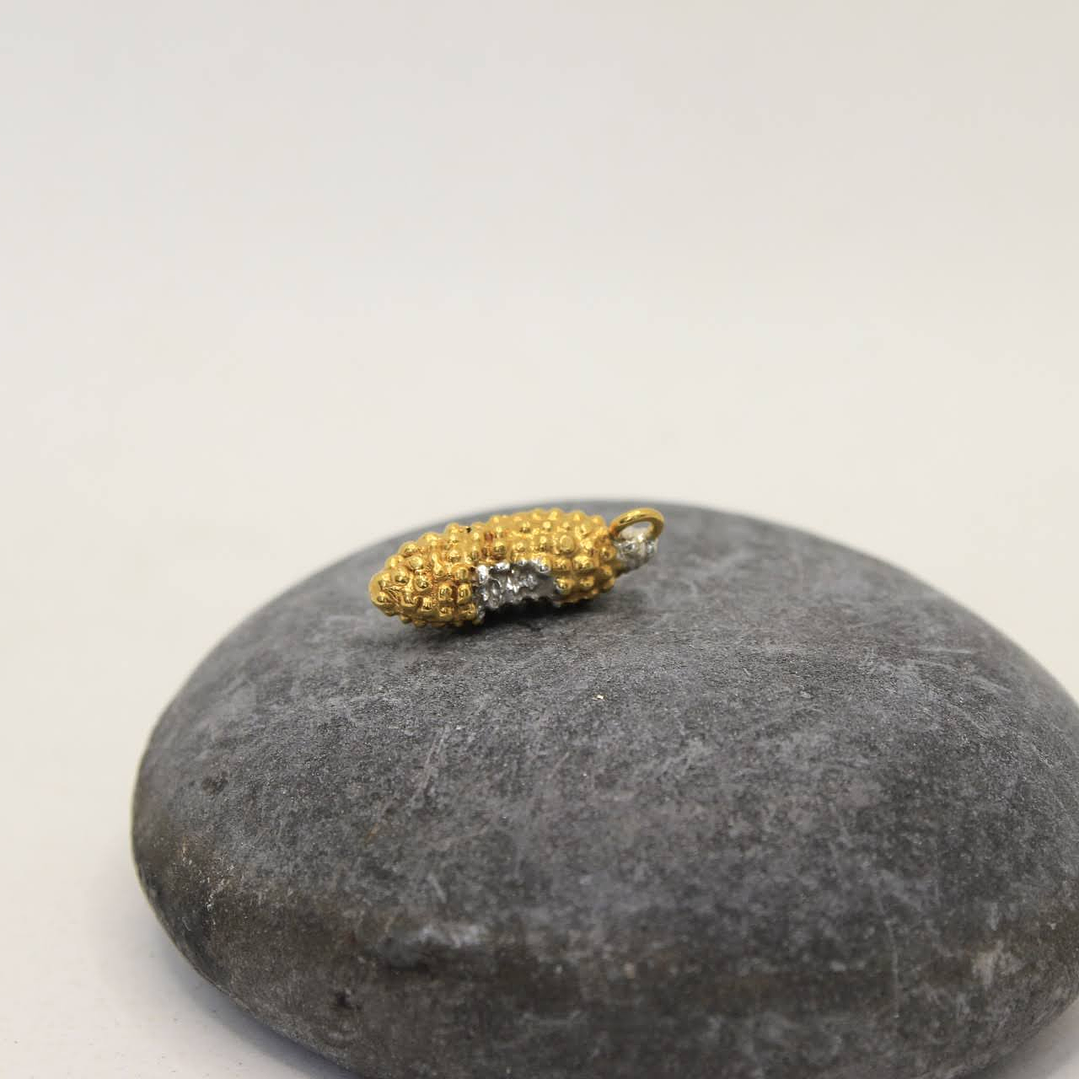 Collar Maíz mordido plata enchape en oro  2