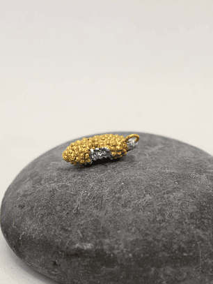 Collar Maíz mordido plata enchape en oro 