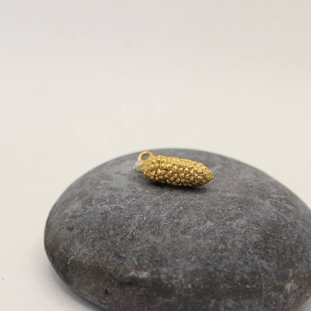 Collar Maíz mordido plata enchape en oro  3