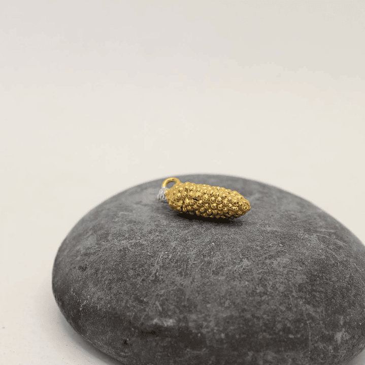 Collar Maíz mordido plata enchape en oro  3