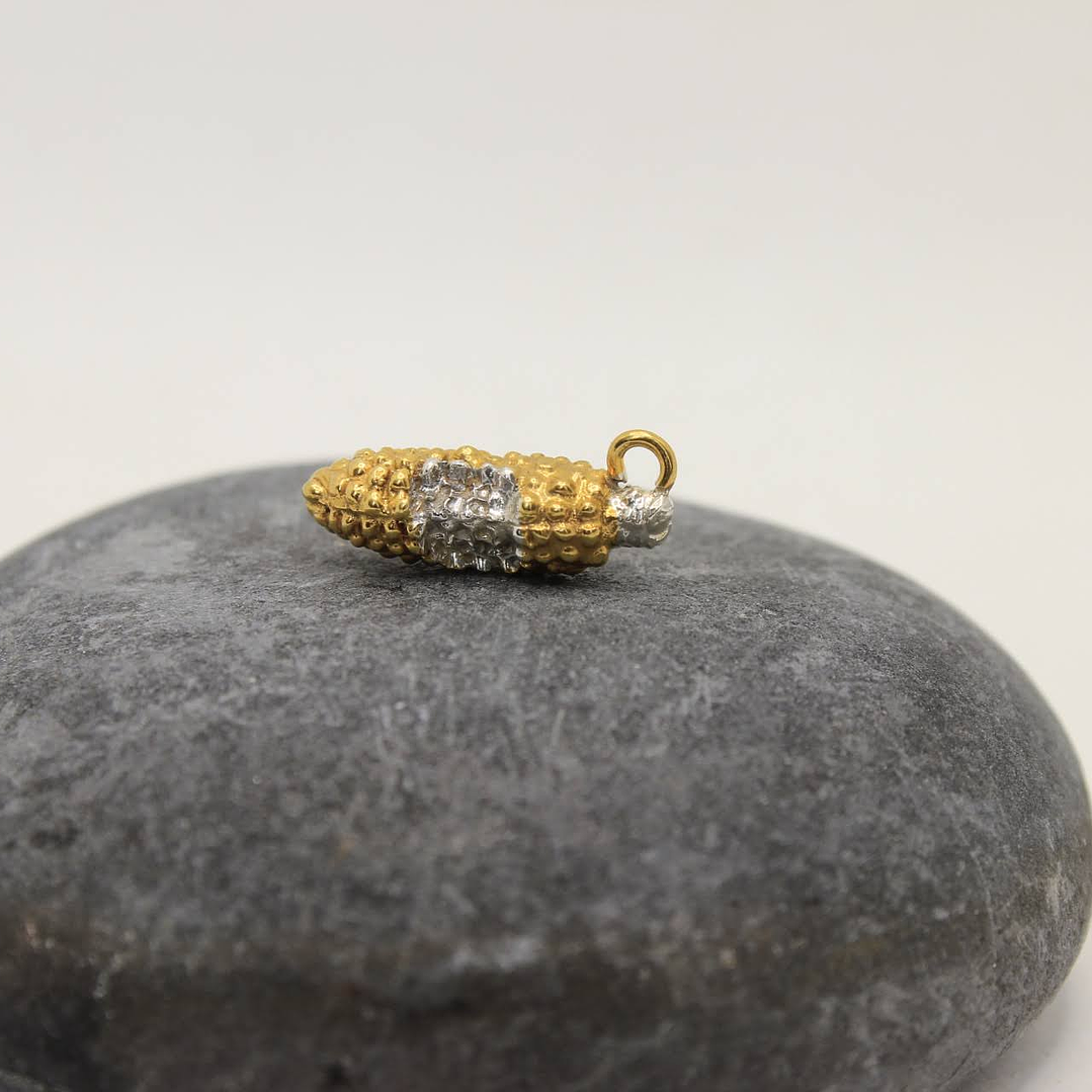 Collar Maíz mordido plata enchape en oro  4