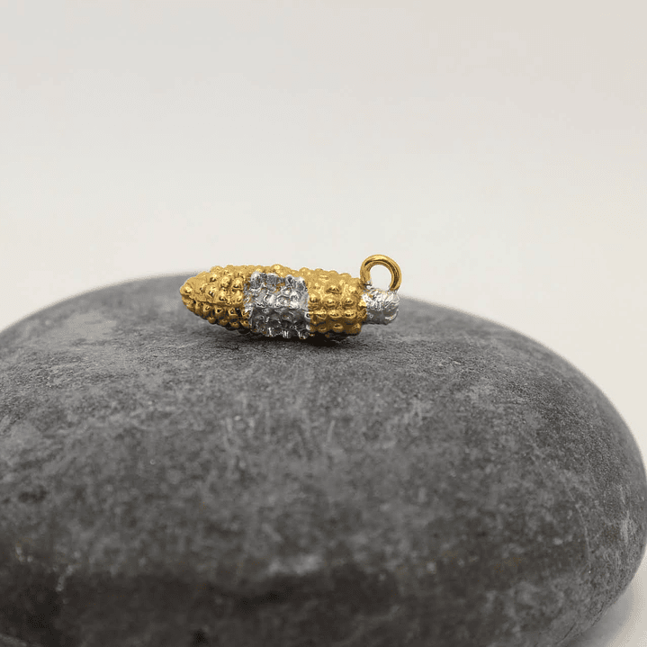 Collar Maíz mordido plata enchape en oro  4