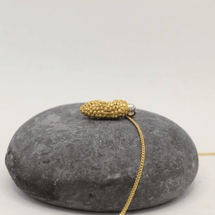 Collar Maíz mordido plata enchape en oro  5