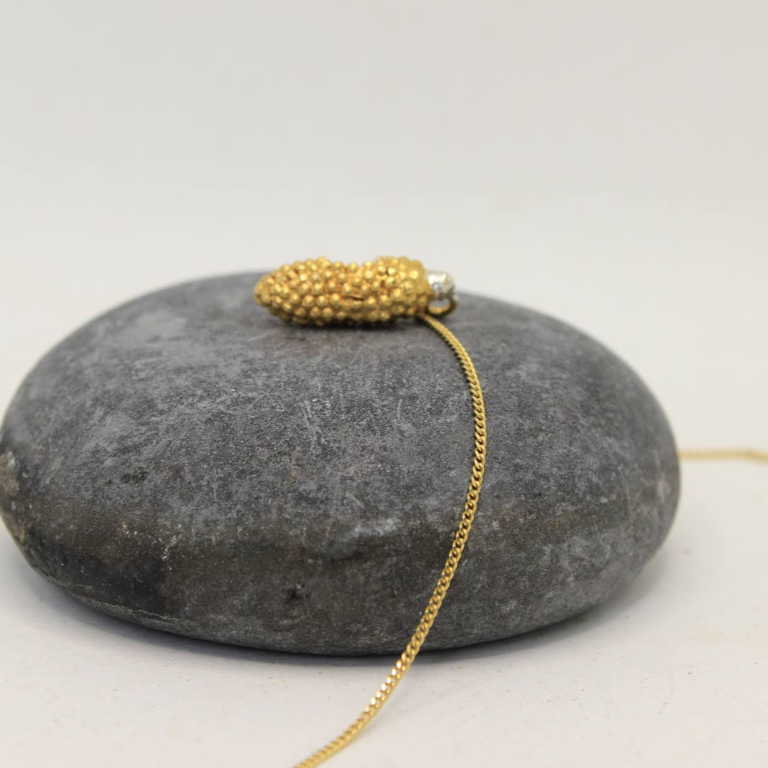 Collar Maíz mordido plata enchape en oro  6