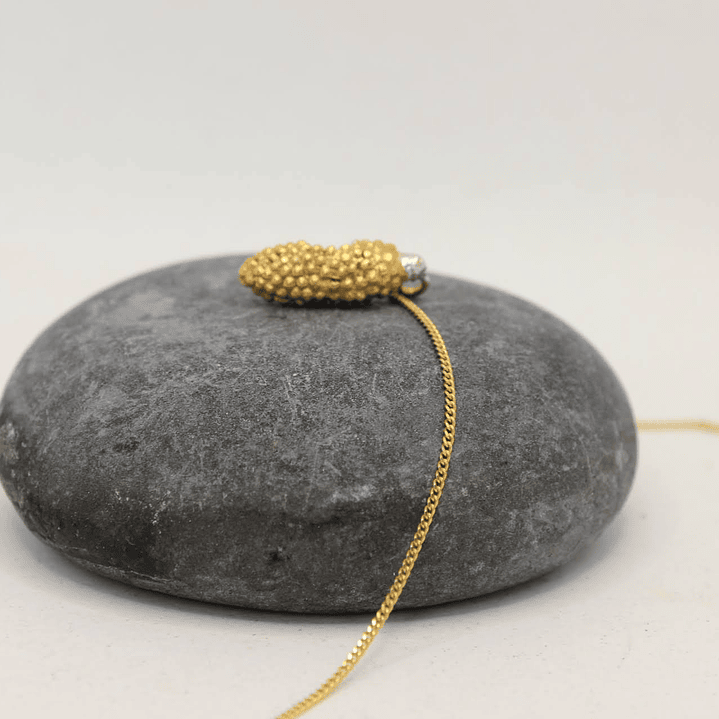 Collar Maíz mordido plata enchape en oro  6