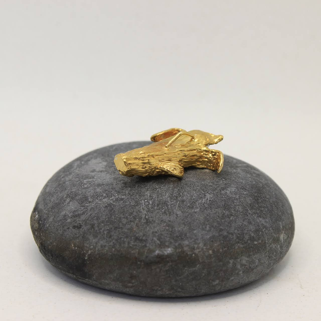 Collar Maíz Mediano Esmeralda Plata  Enchape en oro  1