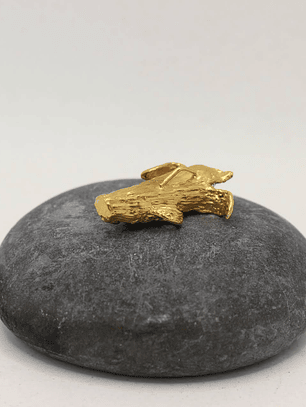 Collar Maíz Mediano Esmeralda Plata  Enchape en oro 