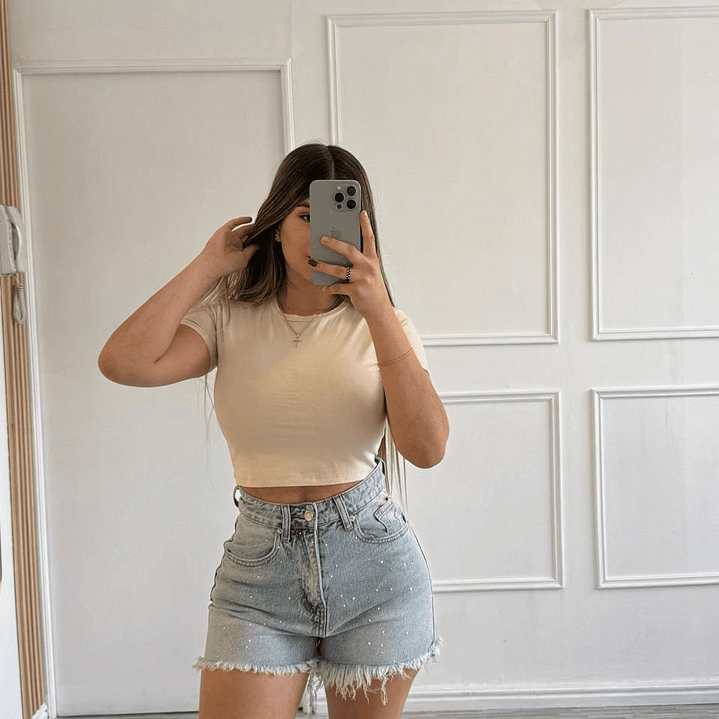 Short azul claro corto bolsillo falso A3781 2