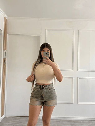 Short Europeo cobrizo modelo bolsillo falso A3323-A