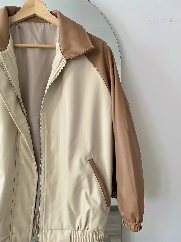 Chaqueta Ecocuero Café 5