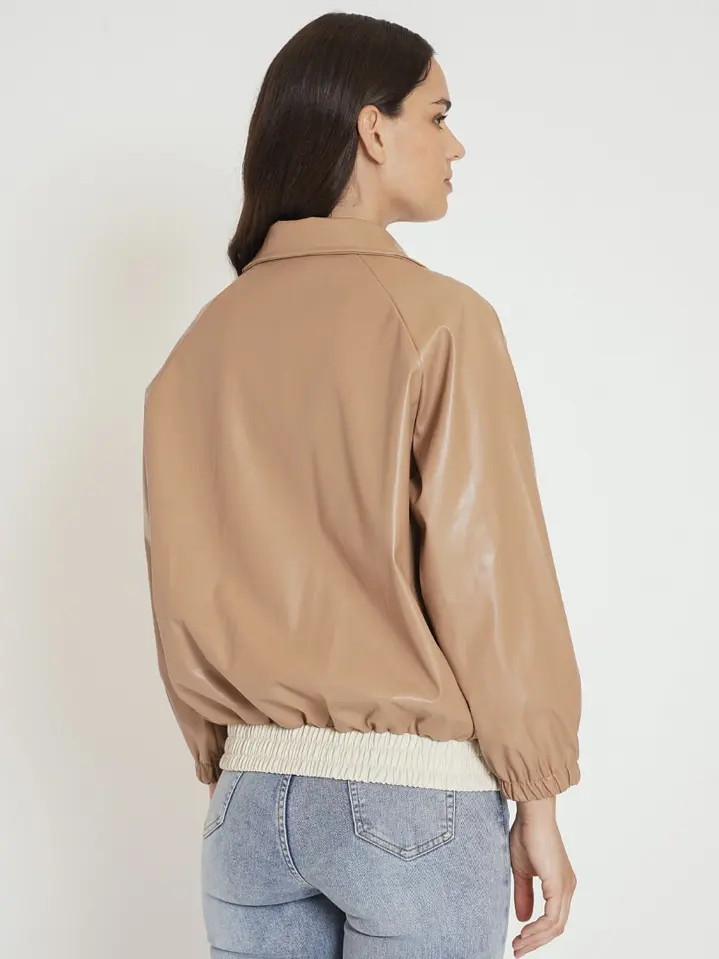 Chaqueta Ecocuero Café 2