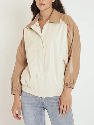 Chaqueta Ecocuero Café