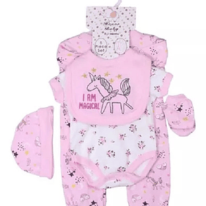 Ajuar de Bebe 5 piezas 100% Algodon 