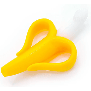 Mordedor Banana De Silicona Para Bebés Con Estuche Color Amarillo
