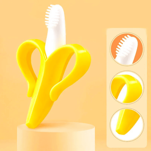 Mordedor Banana De Silicona Para Bebés Con Estuche Color Amarillo 2
