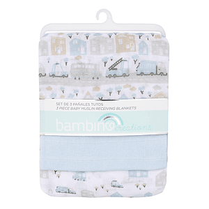 Set 3 Pañales Tuto Celeste Transportes